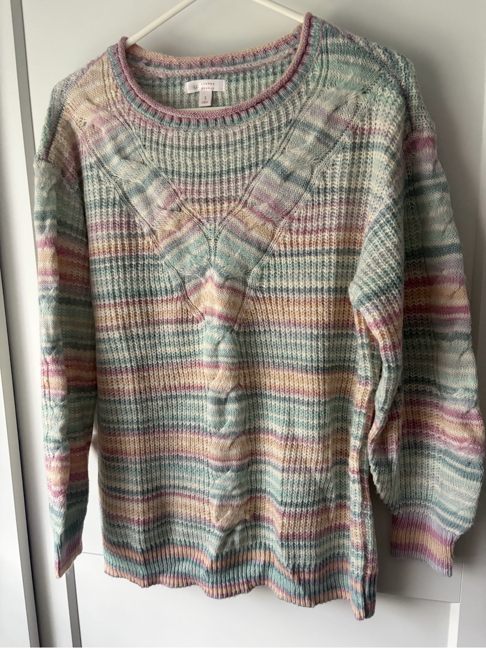 LC Lauren Conrad Pastel Multistripe Scoop Neck Sweater - S